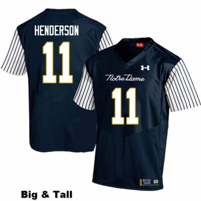 Notre Dame Fighting Irish Men's Ramon Henderson #11 Navy Under Armour Alternate Authentic Stitched Big & Tall College NCAA Football Jersey YJI3499VN